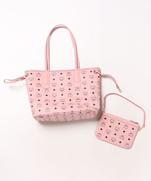 MCMピンクトートバッグクラッチバック付き