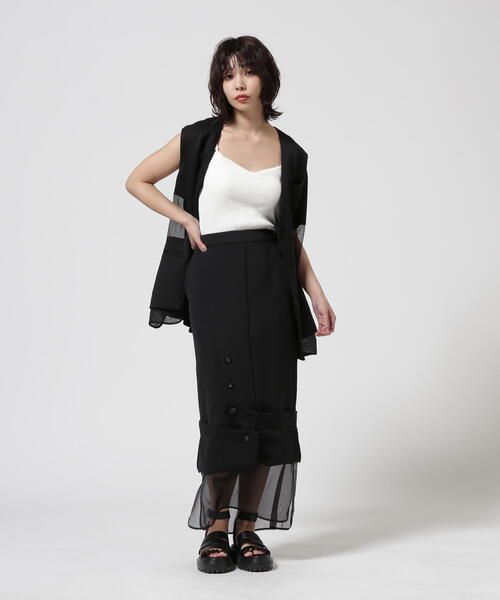 美品 アンスリード UN3D. ベスト ジレ トップス 高級 ブランド 38 UN3D. ベスト ジレ UN3D./アンスリード/SHEER LAYERED VEST