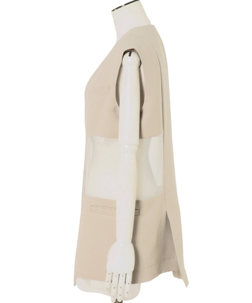 UN3D. ベスト ジレ UN3D./アンスリード/SHEER LAYERED VEST