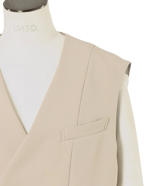 UN3D. ベスト ジレ UN3D./アンスリード/SHEER LAYERED VEST
