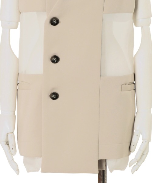 UN3D. ベスト ジレ UN3D./アンスリード/SHEER LAYERED VEST