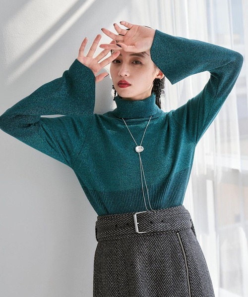 「HARE」 タートルネックニット FREE グレー レディース_画像4