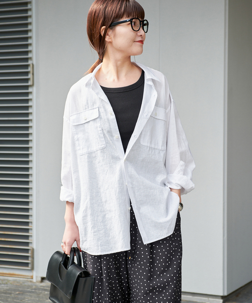 美品 Spick&Span 高級 ハードマンズ 上質リネンシャツ 長袖 ブラウン m33573148361_1.jpg?1747612050