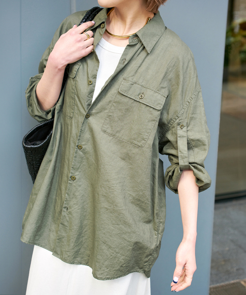 Spick＆Span ブラウス シャツ 手洗い可 / コットンリネン
