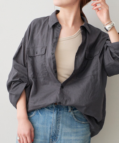 Spick＆Span ブラウス シャツ 手洗い可 / コットンリネン