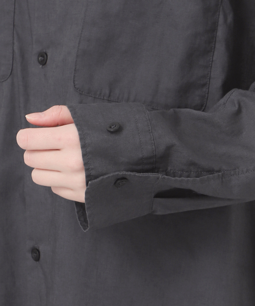 【新品・タグ付き】Spick & Span コットンリネンユーティリティーシャツ Spick＆Span ブラウス シャツ 手洗い可 / コットンリネン