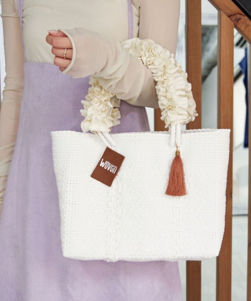 ヌビフリルバッグダブルハンドルと親子ポーチm.c.さま専用 フロージュ florge 【2size展開】2WAY ミニリボンヌビトート