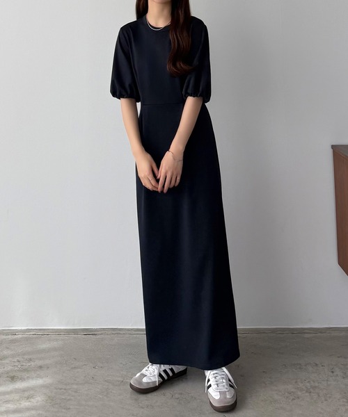 callautia（カラウティア） ワンピース 半袖 パフスリーブバックリボン