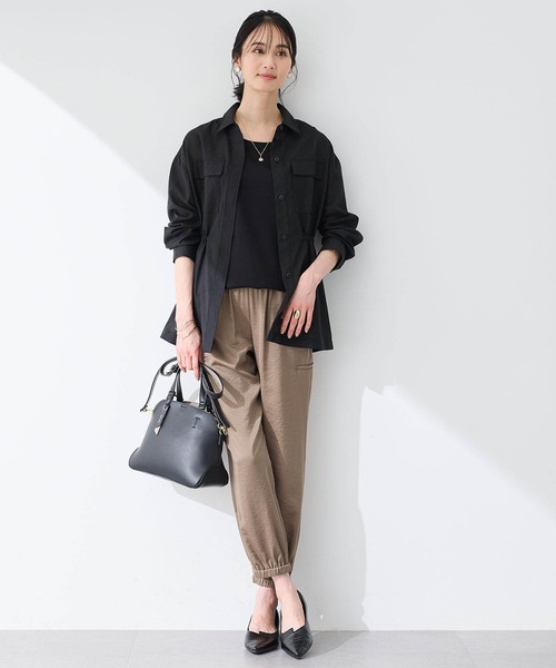 本日限定　美品　[THE MOOD]リネンシャツ　ブラック36 麻100%リネンシャツ（シャツ/ブラウス）｜antiqua（アンティカ