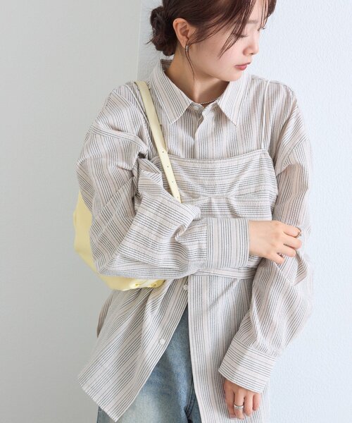 mystic ブラウス シャツ ビスチェセットBIGシャツ レディース