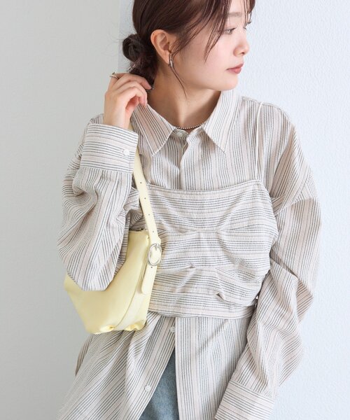 ブラウス シャツ ビスチェセットBIGシャツ レディース mystic ブラウス シャツ ビスチェセットBIGシャツ レディース