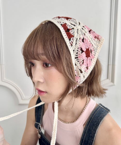 あゆか　ブーケ2点 SOLLON. アソートかぎ編みフラワーバブーシュカ : ZOZOTOWN