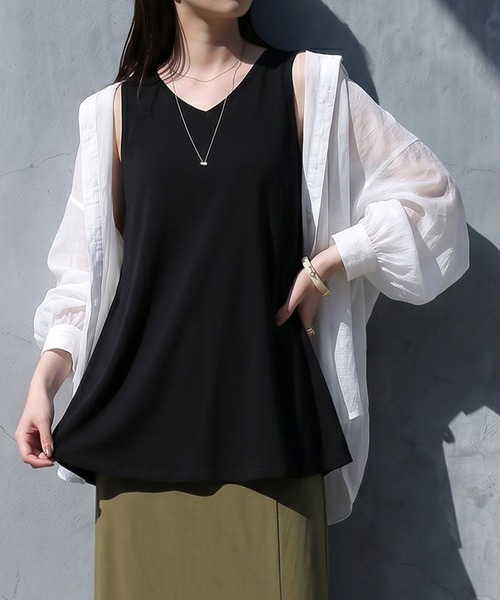 antiqua（アンティカ） タンクトップ ノースリーブ 接触冷感 タンク