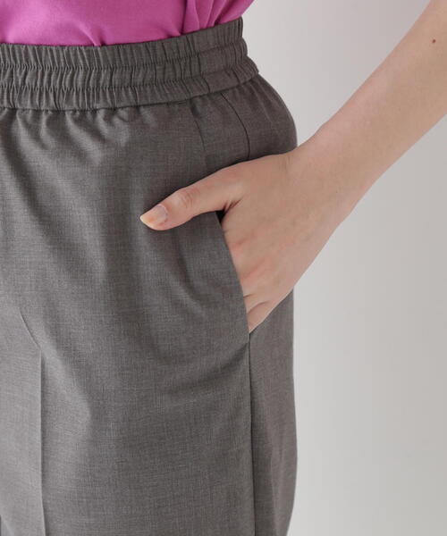 パンツ 「接触冷感」ポプリンストレッチドローストリングテーパードパンツ レディース
