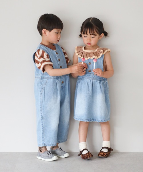 Columbia オーバーオールセット キッズ　3Ｔ　2歳〜3歳　美品 cl0276-1.jpg
