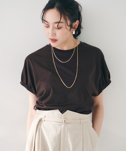 tシャツ 「体型カバー/洗える」スリーブミニタックプルオーバー レディース UNTITLED tシャツ 「体型カバー/洗える」スリーブミニタックプル