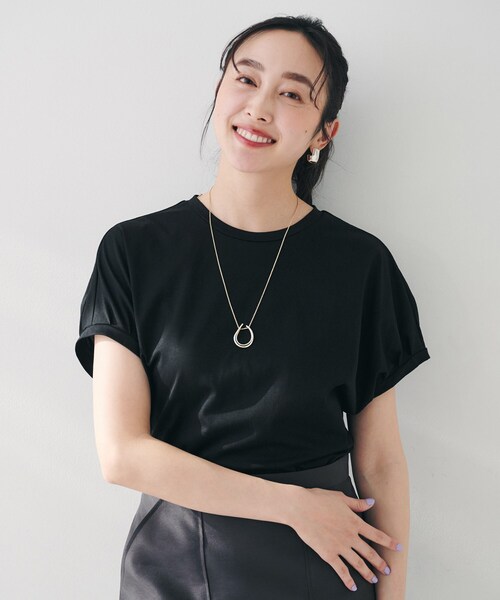 UNTITLED（アンタイトル） tシャツ 「体型カバー/洗える」スリーブミニ 