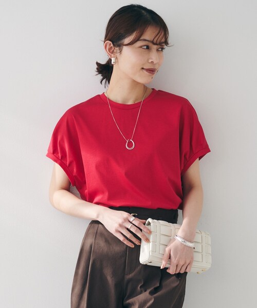 tシャツ 「体型カバー/洗える」スリーブミニタックプルオーバー レディース UNTITLED tシャツ 「体型カバー/洗える」スリーブミニタックプル