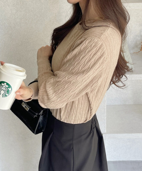 「Ada.」 長袖ニット FREE グレー レディース_画像2