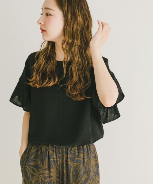 ITEMS URBANRESEARCH ブラウス シャツ 袖フリルブラウス