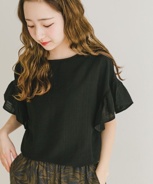 「ITEMS URBANRESEARCH」 半袖ブラウス FREE ブラック レディース ITEMS URBANRESEARCH 「ITEMS URBANRESEARCH」 半袖ブラウス