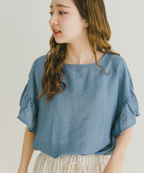 ITEMS URBANRESEARCH ブラウス シャツ 袖フリルブラウス