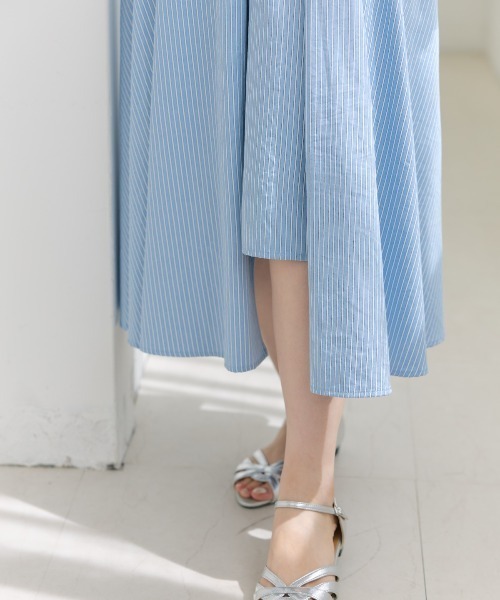 And Couture ワンピース ケープデザインストライプワンピース