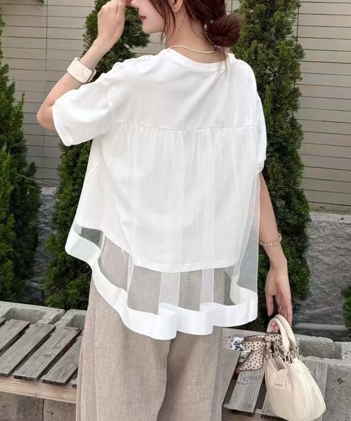 Lace Ladies（レースレディース） tシャツ 半袖 チュール レイヤード