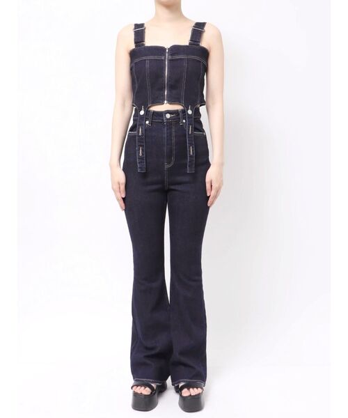 EMODA 3way コルセットハングデニムサロペット ブラック コルセットハングデニムサロペット（サロペット/オーバーオール