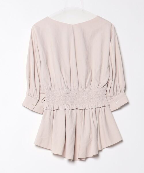 「BEAMS LIGHTS」 7分袖チュニック 38 ベージュ レディース