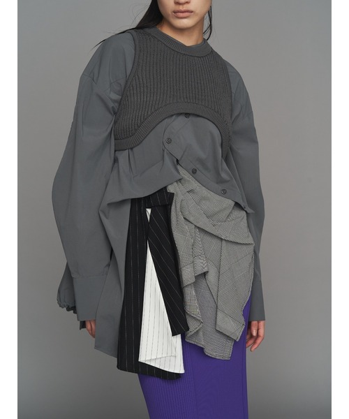 UN3D.（アンスリード） ブラウス シャツ PATTERN MIX SHIRT / パターン