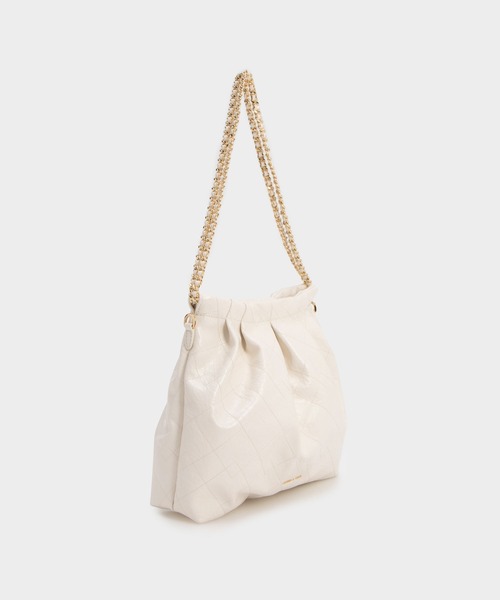 【CHARLES & KEITH】2wayかごバッグ Enola エノラ キャンバスイロンゲイティッドバケツバッグ