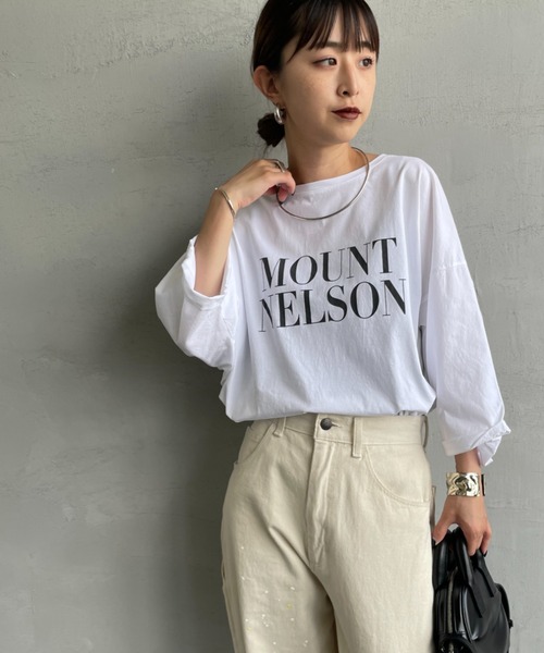 tシャツ 「WEB先行予約」「MICA＆DEAL/マイカアンドディール」 MOUNT MELSON ロールスリーブ7分袖プリントTシャツ レディース