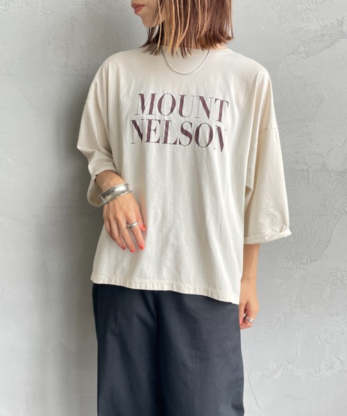 tシャツ 「WEB先行予約」「MICA＆DEAL/マイカアンドディール」 MOUNT MELSON ロールスリーブ7分袖プリントTシャツ レディース MICA&DEAL tシャツ 「WEB先行予約」「MICA＆DEAL/マイカアンド