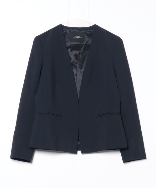 GREEN LABEL RELAXING ノーカラージャケット 38 ネイビー green label relaxing 「green relaxing」 ノーカラージャケット
