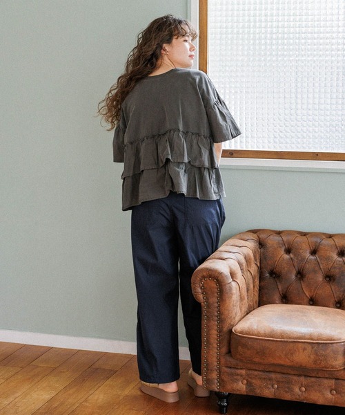 「niko and...」 半袖カットソー LARGE ブルー レディース
