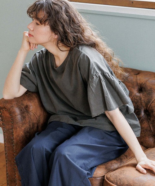 「niko and...」 半袖カットソー LARGE ブルー レディース