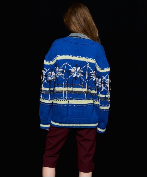 MAISON SPECIAL（メゾンスペシャル） カーディガン Argyle Motif Hand