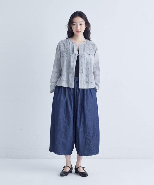 新品conges payes ADIEU TRISTESSE刺繍レースブラウス黒 conges payes ADIEU TRISTESSE コンジェペイエ アデュートリステ