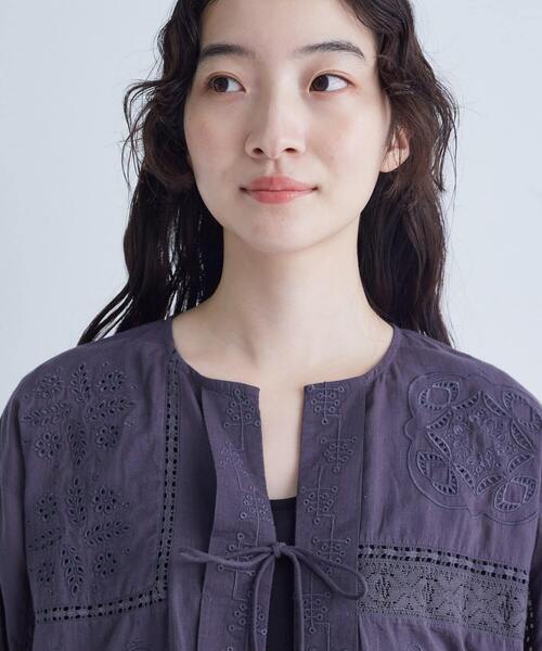 新品conges payes ADIEU TRISTESSE刺繍レースブラウス黒 conges payes ADIEU TRISTESSE コンジェペイエ アデュートリステ