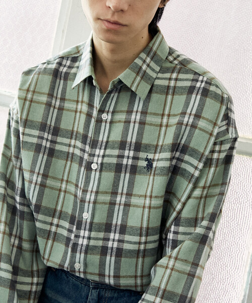 U.S. POLO ASSN.（ユーエスポロアッスン） シャツ 別注ネルチェック