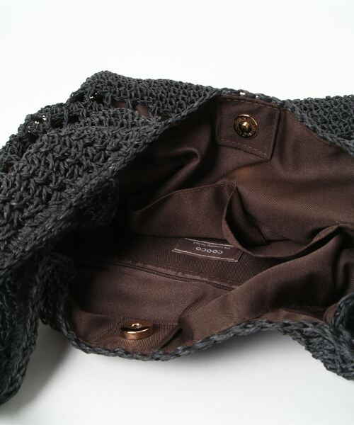 「COOCO」 かごバッグ 9 ブラック レディース_画像4