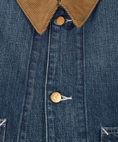 【大人気‼️】LEE カバーオール 19477 デニムジャケット L インディゴ Lee デニムジャケット gジャン 「Lee(リー)」別注デニム