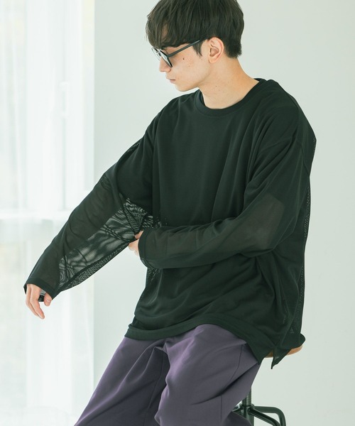 LAKOLE（ラコレ） tシャツ 「2枚セット」メッシュアンサンブル