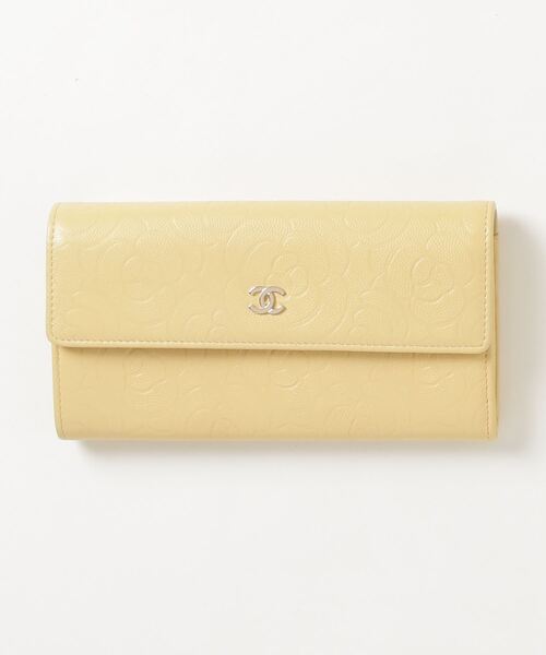 CHANEL（シャネル） パステルイエロー カメリア 財布 - イエロー