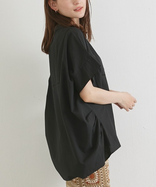 「LAVEANGE」 半袖ブラウス 4L ブラック レディース_画像3