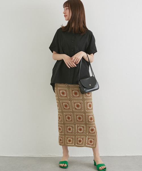 「LAVEANGE」 半袖ブラウス 4L ブラック レディース_画像4