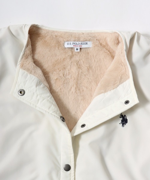U.S. POLO ASSN. ジャケット ノーカラージャケット ふわふわ裏地で