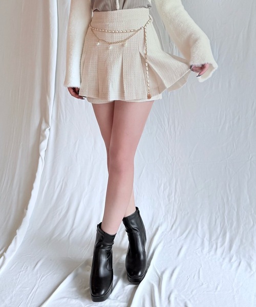 NOMAE（ノーマエ） スカート チェーンベルトレイヤードスカパン