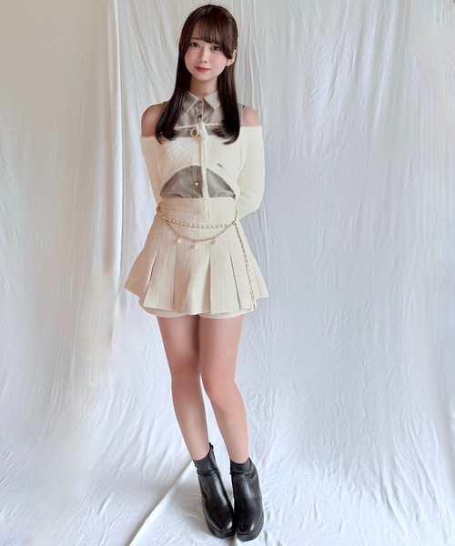 NOMAE（ノーマエ） スカート チェーンベルトレイヤードスカパン